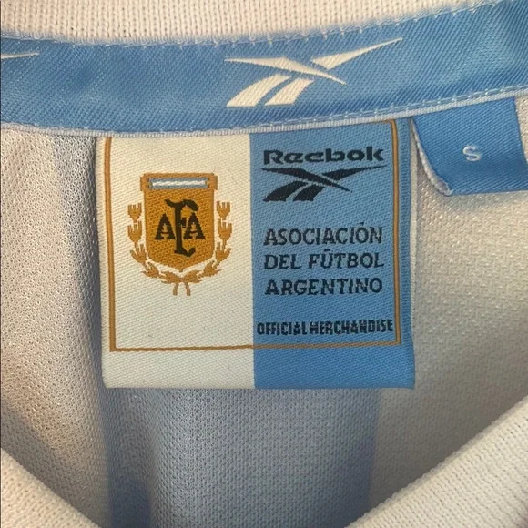 1999-2000 Reebok Official Argentina White and Blue AFA Soccer/Futbol Jersey - Picture 2 of 9